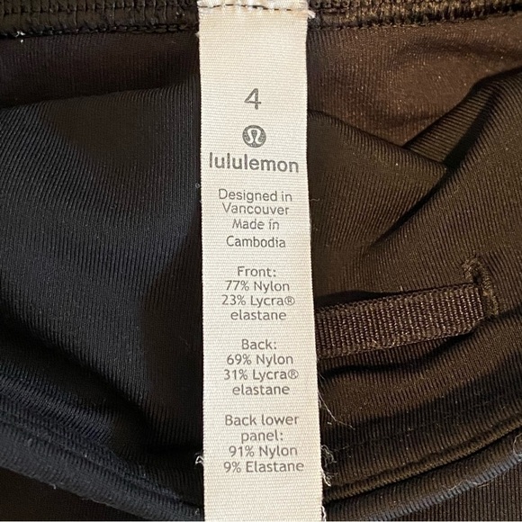 Lululemon Pace Rival 22'' Crop Leggings Luxtreme Side Pockets Run Black Women 4 - Picture 10 of 14